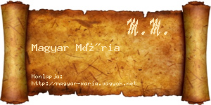 Magyar Mária névjegykártya